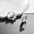 wholesale 925 Sterling Silver Pearl and Cubic Zirconia Huggie Hoop Earrings for Women Girls-0-5