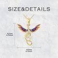 wholesale 14K Gold Enamel Phoenix Pendant Necklace with Stones - Unique Nirvana Bird s for Her-0-2
