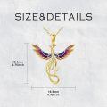 wholesale 14k Gold Phoenix Pendant Necklace Cubic Zirconia Colorful Enamel Wings For Women-0-2