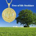 wholesale 14K Gold Sterling Silver Jade Tree of Life Necklace for Women-0-28