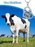 wholesale 925 Sterling Silver Cutie Cow Family with Rose and Vine Charm Necklace for Women Girls  43cm Chain Length-0-4