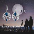 wholesale Sterling Silver Crystal Celtic Moon Dangle Earrings Birthstone Gift-0-11