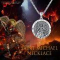 wholesale 925 Sterling Silver Saint Michael Archangel Protection Pendant Necklace for Men & Women-0-5