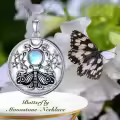TOUPOP Sterling Silver Moonstone Butterfly Pendant Necklace-0-1