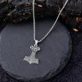 wholesale 925 Sterling Silver Owl Thors Hammer Pendant with Star of David and Wolf Head on 3mm/4MM  Cable Chain for Men & Women (Length: 60CM)-0-2