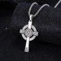 wholesale 925 Sterling Silver Norse Vegvisir Compass & Viking Rune Trinity Pendant Necklace  for Men Women - Nordic Irish s-0-1