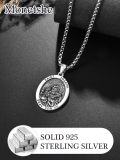 wholesale 925 Sterling Silver St Joseph Medal Necklace for Men Women Catholic Jewelry Prayer Charm Gift 3D Pray For Us Pendant Chain Christian Faith Symbolic Religious Gifts -0-4