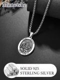 wholesale 925 Sterling Silver St Joseph Medal Necklace for Men Women Catholic Jewelry Prayer Charm Gift 3D Pray For Us Pendant Chain Christian Faith Symbolic Religious Gifts -0-4