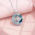 wholesale 925 Sterling Silver Compass & Celestial Elements Pendant Necklace with Blue Crystal and Stars Design-0-2
