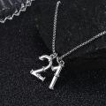 wholesale 925 Sterling Silver Number Pendant Necklaces - Unique s for Him (Birthday)-0-1