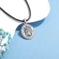 wholesale 925 Sterling Silver St Christopher Medal Protect Us Charm Pendant Necklace-0-4