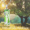 wholesale 925 Sterling Silver Green Austrian Crystal Tree of Life Pendant Necklaces for Women Mothers Day Gifts-0-5