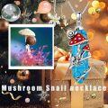 wholesale Sterling Silver Mushroom Necklace with Snail Pendant Gift for Women-0-11
