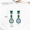 wholesale 925 Sterling Silver Green & Blue Crystal Drop Earrings-0-2