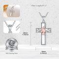 wholesale 925 Sterling Silver Musical Angel Cross Pendant Necklace for Women Gifts-0-3