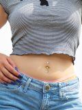 wholesale 925 Sterling Silver Daisy Flower Belly Button Ring with Yellow Heart Pendant Jewelry for Women Gifts-0-5