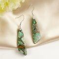 wholesale Silver Jasper Stone Drop Earrings for Women Trendy Fishhook Dangle Jewelry-0-2