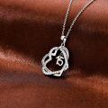 TOUPOP Sterling Silver Heart Pendant Necklace with Stone-0-4