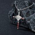 wholesale 925 Sterling Silver Baseball Bat & Ball Cross Pendant Necklace for Men and Women-0-2