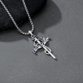 wholesale Nail Cross Necklace For Men Sterling Silver Nail Cross Pendant Religious Faith Christian Jewelry Birthday Christmas Gifts For Men Women Dad Husband Son Friend -0-2