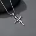 TOUPOP Sterling Silver Nail Cross Pendant Religious Faith Jewelry Gift-0-2