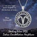 wholesale Sterling Silver Blue Sandstone 12 Zodiac Constellation Necklace for Women Men-0-31