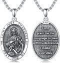 wholesale 925 Sterling Silver Saint Jude Thaddeus Prayer Medal Pendant Necklace  for Women and Men-0-0