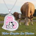 wholesale 925 Sterling Silver Mom Heart Shape Animal Pendant Necklaces for Women Girls Family Love Gift-0-44