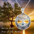 wholesale 925 Sterling Silver Evil Eye Moon Tree of Life Pendant Necklace Celtic s for Women-0-4
