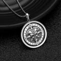 wholesale 925 Sterling Silver Pirate Skull & Compass Pendant Necklace for Men Women s-0-3
