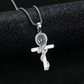 wholesale 925 Sterling Silver Snake & Eye Of Horus Cross Pendant Necklace for Men Women-0-4