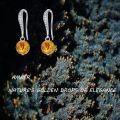 wholesale 925 Sterling Silver Amber Floral Drop Earrings for Women Gifts-0-1