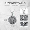 wholesale 925 Sterling Silver Multi-Religious Symbols Flower Peace Sign Pendant Necklace for Women Men Christian Jewish Islam Buddhism Hinduism Yoga Spiritual Gifts 48cm Chain Length-0-2
