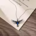 wholesale 925 Sterling Silver Birthstone Eagle Necklace for Women-0-4
