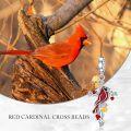 wholesale 925 Sterling Silver Heart-Shaped Pendant with Red Cardinal and Berries Design for Bracelets or Necklaces-0-5