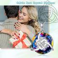 TOUPOP Sterling Silver Blue Volcanic Crystal Celtic Love Knot Necklace-0-2