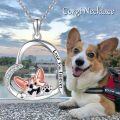 wholesale 925 Sterling Silver Heart-Shaped Love You Forever Corgi Pendant Necklace s for Women Dog Lovers-0-4