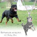 wholesale 925 Sterling Silver Black and White Pave Cubic Zirconia Dog Breed Pendant Necklace for Pet Lovers-0-5