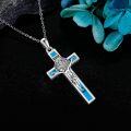 wholesale Sterling Silver Crucifix St Benedict Medals Pendant Necklace for Women Men-0-1