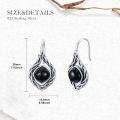 wholesale 925 Sterling Silver Black Onyx Celtic Knot Vintage Earrings for Women-0-3