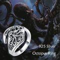 wholesale  Metal Sterling Silver Norse Vintage Boho Adjustable Open Spoon Ring Jewelry Gift -0-1