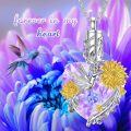 wholesale 925 Sterling Silver Heart Shaped Sunflower and Hummingbird Memorial Keepsake Urn Necklace with Blue Crystal Stone - Cremation Jewelry for Ashes Holder Pendant-0-1