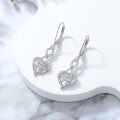 wholesale 925 Sterling Silver Infinity Heart Drop Leverback Earrings with Cubic Zirconia - Elegant Gift for Her-0-1