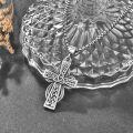 wholesale 925 Sterling Silver Celtic Cross Pendant on Rolo Chain - Irish Knot Protection Jewelry for Men (24+2) -0-3
