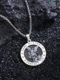 wholesale 925 Sterling Silver St Michael Angel Protect Us Medal Pendant Necklace s for Men & Women-0-3