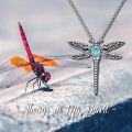 wholesale Sterling Silver Stone Dragonfly Urn Necklace for Ashes w Filling Tool-0-70