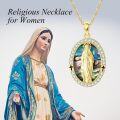 wholesale 925 Sterling Silver Abalone Shell Virgin Mary/Serenity Prayer Hands Armor of God Pendant Necklace Religious Jewelry Mothers Gifts for Women Men-0-3