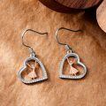 wholesale 925 Sterling Silver Heart-Shaped Ballet Dancer Drop Earrings-0-2