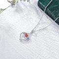 wholesale TOUPOP Forever Love Heart January Birthstone Pendant Necklaces For Women S925 Sterling Silver With Garnet, Birthday Mother’s Day Jewelry Gift For Mom Daughter Wife -0-4
