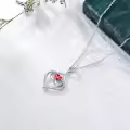 TOUPOP Sterling Silver Garnet Forever Love Heart January Birthstone Pendant Necklace Gift-0-4
